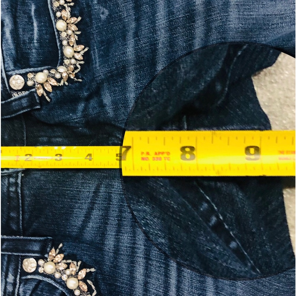 ❌SOLD❌Miss Me❤️‍🔥Mid-Rise Boot Cut-Bejeweled❤️‍🔥Measurements in Pics❤️‍🔥 - Picture 15 of 16